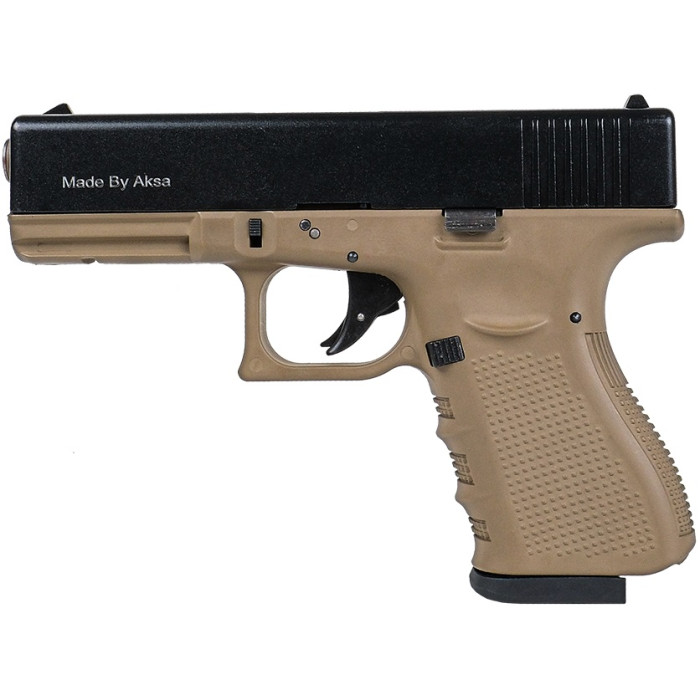 Пистолет сигнальный Aksa Arms AK14 CC-02 cal.9 PAK (Glock 17 Gen 3) Tan/Black (AK14 CC-02 Tan/Black)