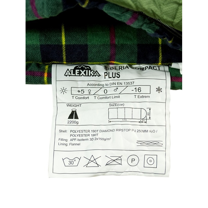 Спальний мішок Alexika Siberia Compact Plus Green Left Zip (9272.01012)