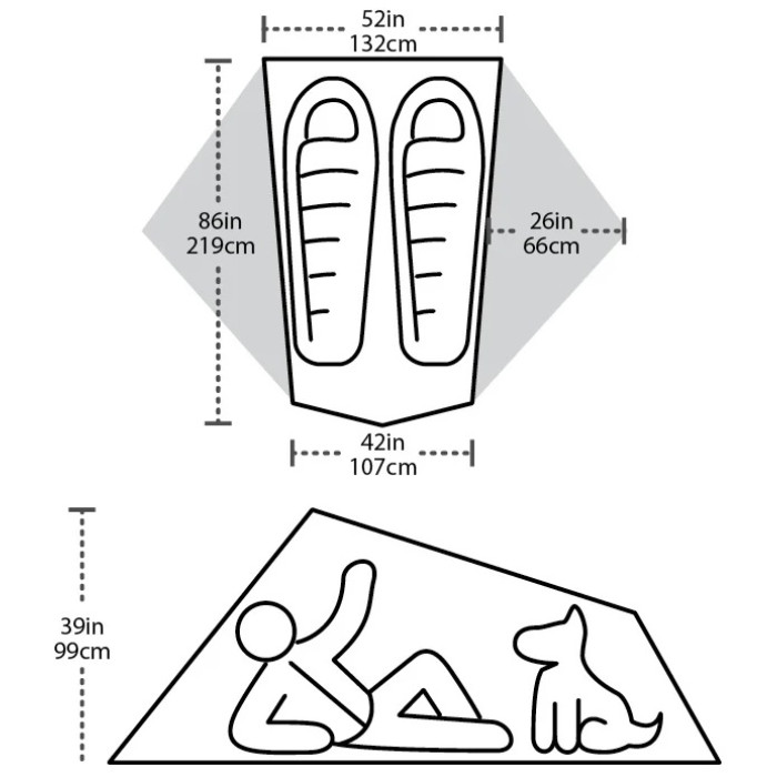 Намет Big Agnes Tiger Wall 2 Platinum gray/blue (021.0049)