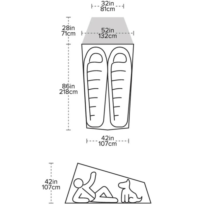 Палатка Big Agnes Fly Creek UL2 asphalt/gray ridge (021.0283)