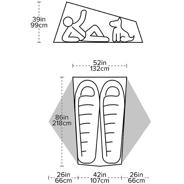 Намет Big Agnes Tiger Wall UL2 mercury/evening primrose (021.0284)