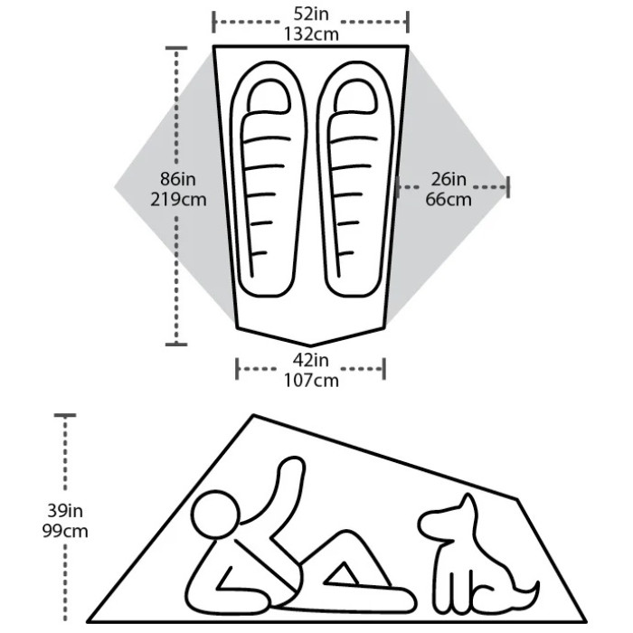 Намет Big Agnes Tiger Wall 2 Platinum mercury/evening primrose (021.0308)