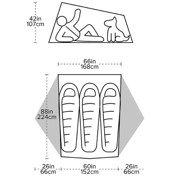 Намет Big Agnes Tiger Wall UL3 mercury/evening primrose (021.0313)