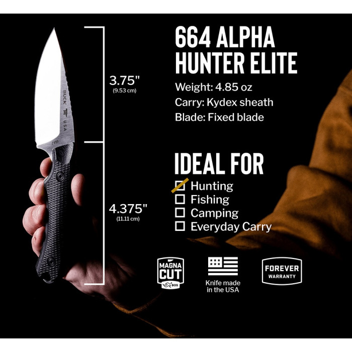 Ніж Buck 664 Alpha Hunter Elite, Black (664BKS)