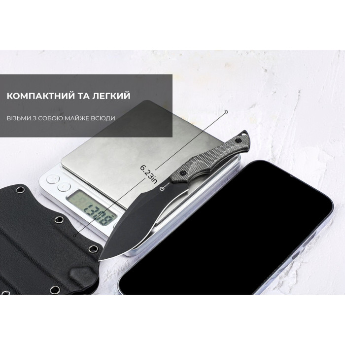 Ніж Civivi Vaquita II, (8.1 см) Nitro-V / Micarta чорний (C047C-3)