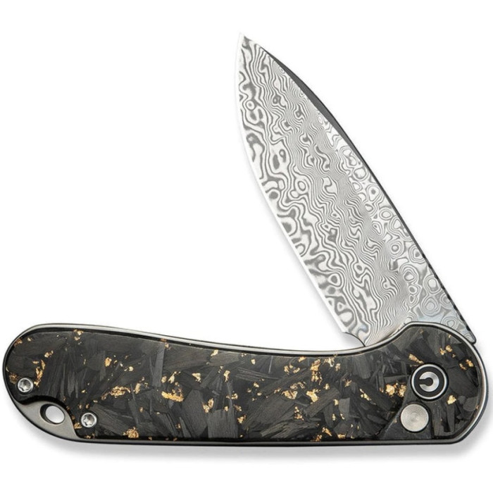 Ніж складаний Civivi Elementum II, (7.5 см) Damascus / Carbon Fiber & Resin (C18062P-10)