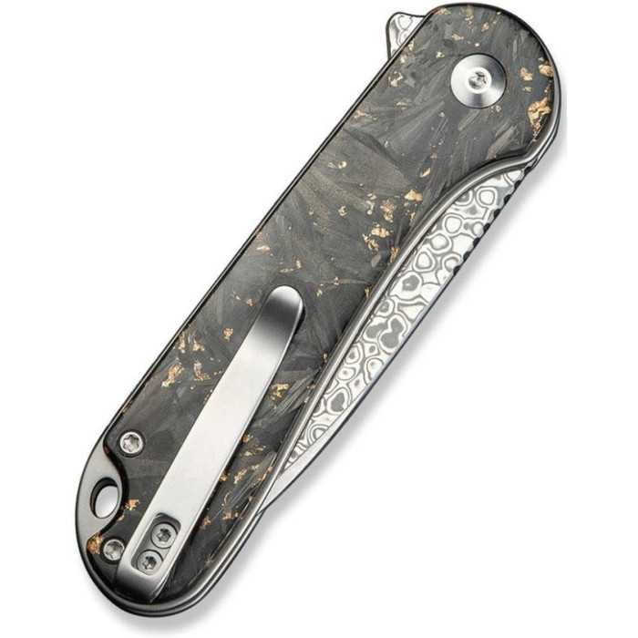 Ніж складаний Civivi Elementum II, (7.5 см) Damascus / Carbon Fiber & Resin (C18062P-10)