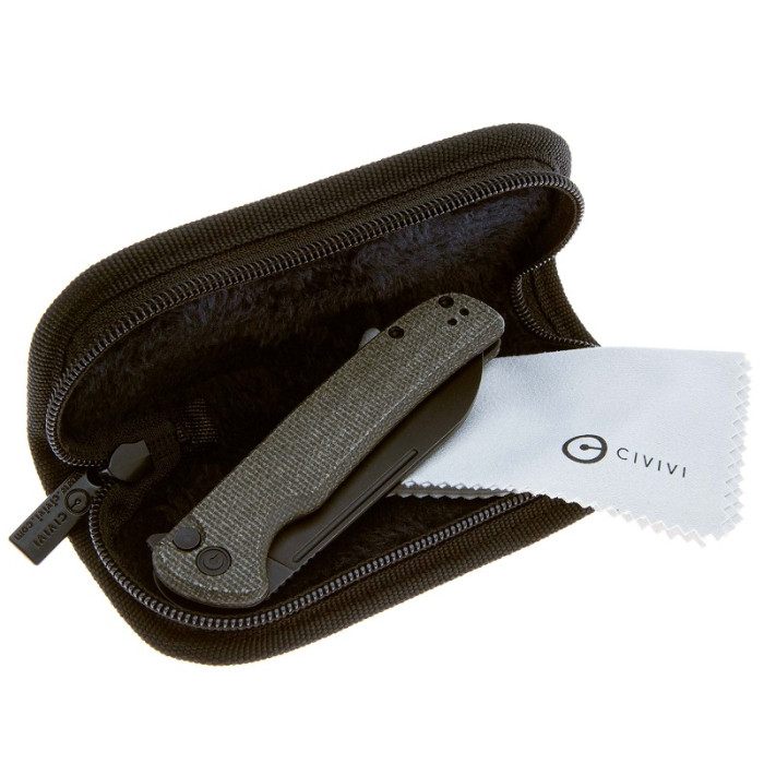 Ніж складаний Civivi Chevalier, (8.8 см) 14C28N / Micarta темно-зелений (C20022-2)
