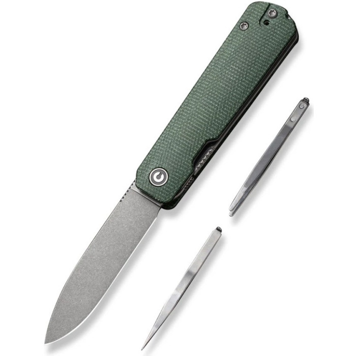 Ніж складаний Civivi Sendy, (7.2 см) Nitro-V / Micarta темно-зелений (C21004A-1)