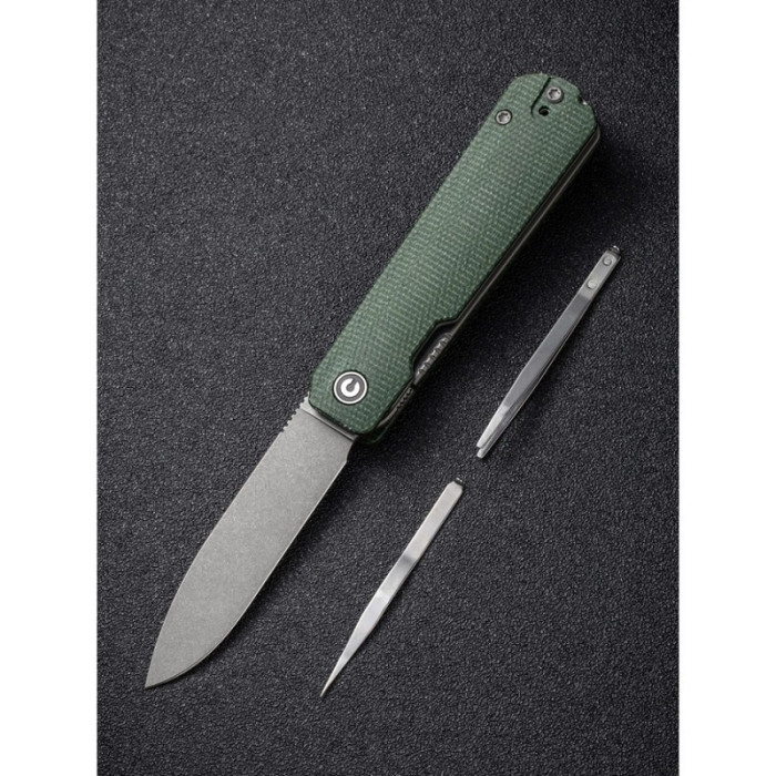 Ніж складаний Civivi Sendy, (7.2 см) Nitro-V / Micarta темно-зелений (C21004A-1)