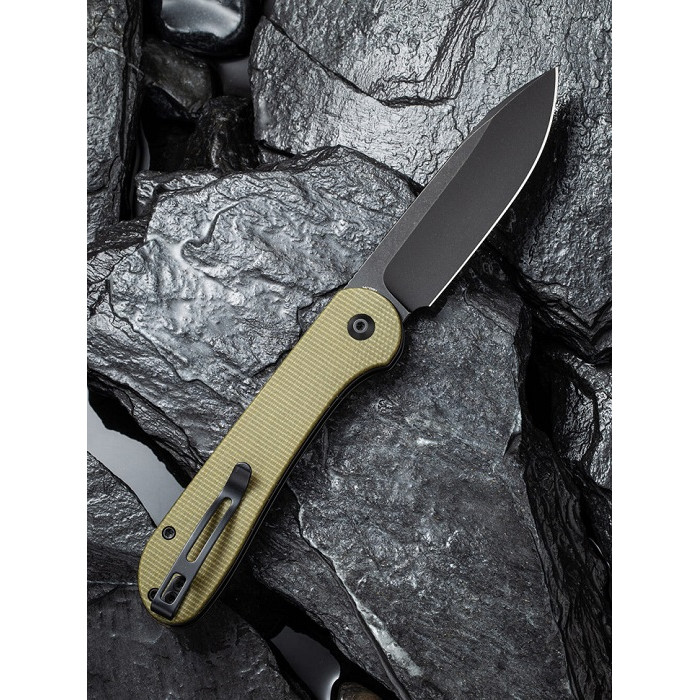 Нож складной Civivi Elementum Pocket, (8.9 см) 14C28N / Micarta оливковый (C2103B)