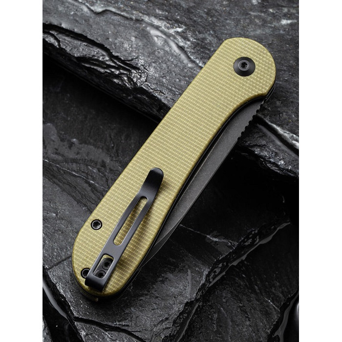 Нож складной Civivi Elementum Pocket, (8.9 см) 14C28N / Micarta оливковый (C2103B)