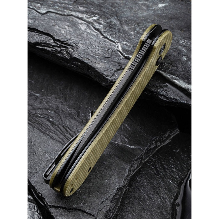 Нож складной Civivi Elementum Pocket, (8.9 см) 14C28N / Micarta оливковый (C2103B)