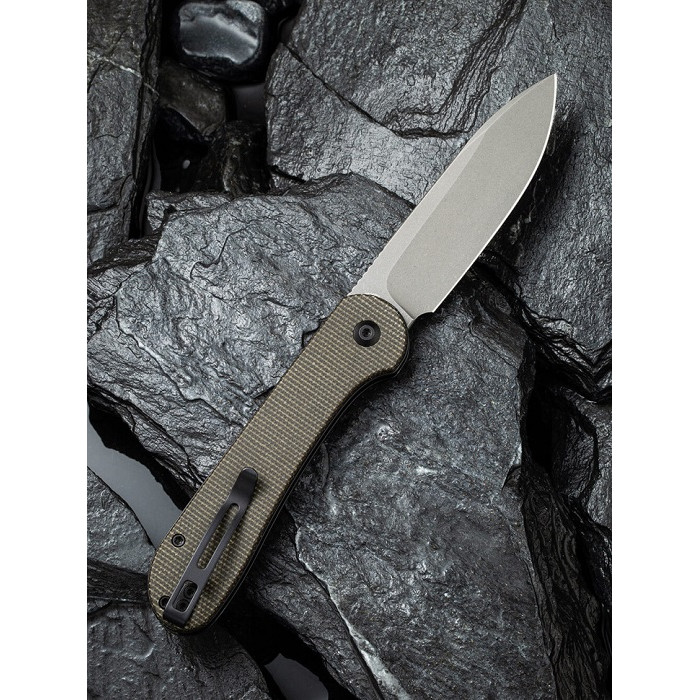 Ніж складаний Civivi Elementum Pocket, (8.9 см) 14C28N / Micarta сірий (C2103C)