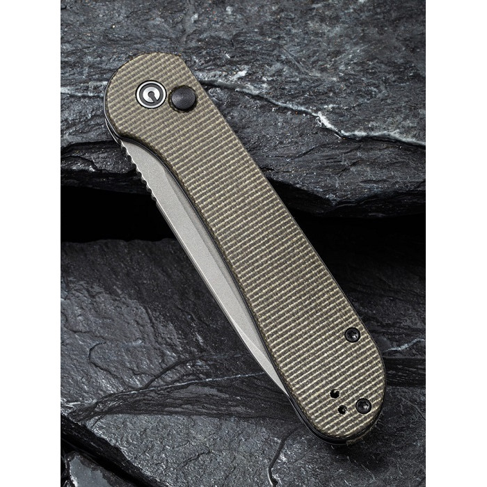 Ніж складаний Civivi Elementum Pocket, (8.9 см) 14C28N / Micarta сірий (C2103C)