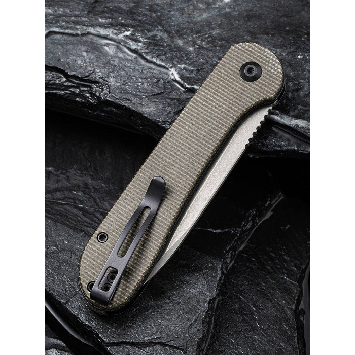 Ніж складаний Civivi Elementum Pocket, (8.9 см) 14C28N / Micarta сірий (C2103C)