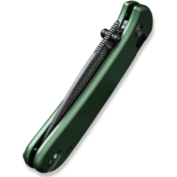Ніж складаний Civivi Qubit, (7.6 см) Damascus / Aluminum темно-зелений (C22030E-DS1)
