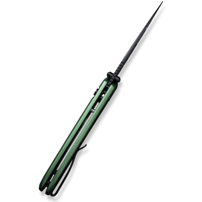 Ніж складаний Civivi Qubit, (7.6 см) Damascus / Aluminum темно-зелений (C22030E-DS1)