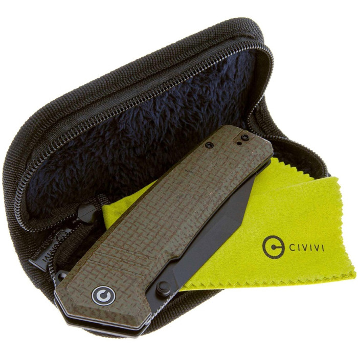 Ніж складаний Civivi Bhaltair, (10.1 см) 14C28N / Micarta зелений (C23024-3)