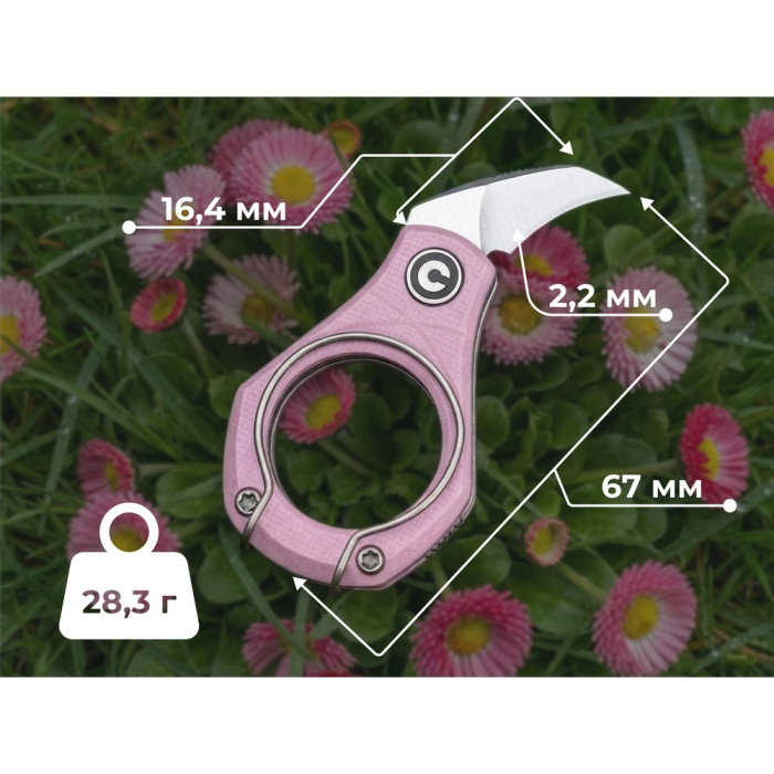 Нож складной Civivi Pyrus (1.6 см) 14C28N / G10 розовый (C23038-5)