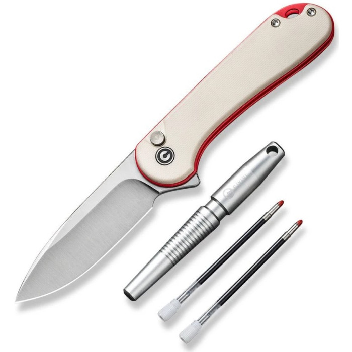 Комплект (ніж складаний, ручка) Civivi StellarQuill Pen & Button Lock Elementum II Knife Combo Gift Pack (C23049)