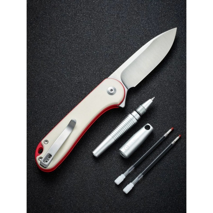 Комплект (ніж складаний, ручка) Civivi StellarQuill Pen & Button Lock Elementum II Knife Combo Gift Pack (C23049)
