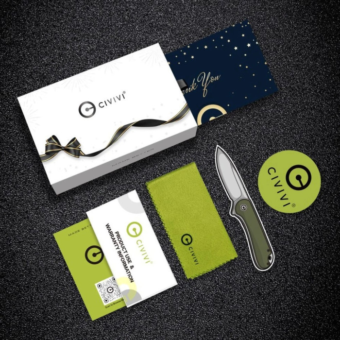 Комплект (ніж складаний, ручка) Civivi StellarQuill Pen & Button Lock Elementum II Knife Combo Gift Pack (C23049)