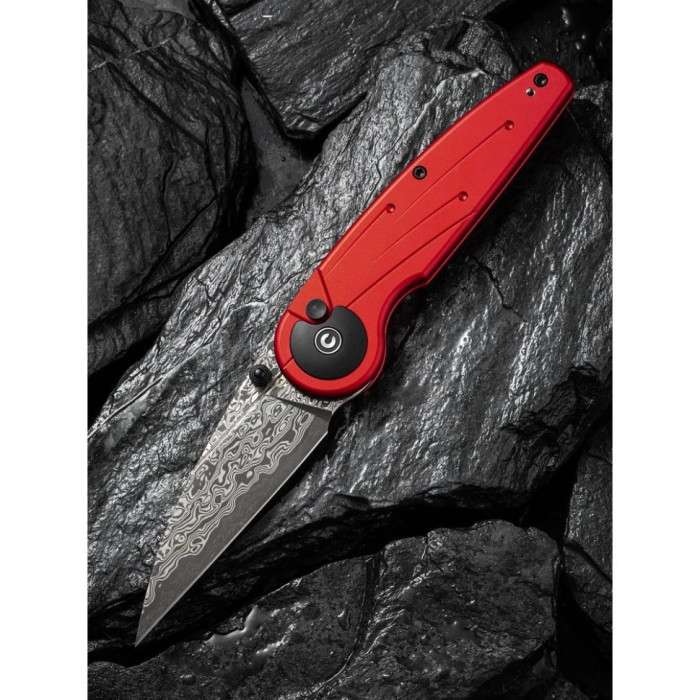 Ніж складаний Civivi Starflare, (8.4 см) Damascus / Aluminum червоний (C23052-DS1)
