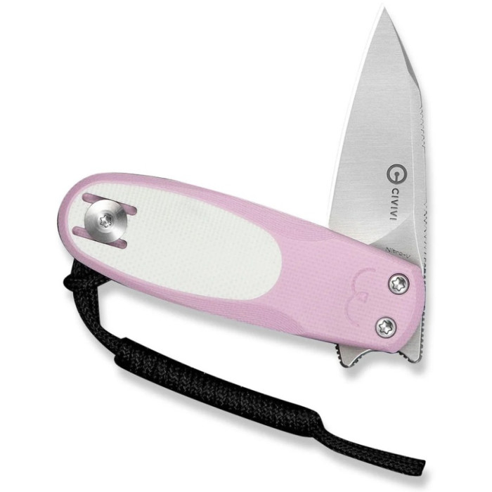 Нож складной Civivi Purr, (4.65 см) Nitro-V / G10 розовый/белый (C25054-4)