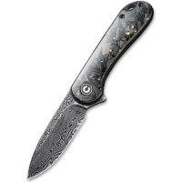 Ніж складаний Civivi Elementum, (7.5 см) Damascus / Carbon Fiber сірий (C907C-DS1)