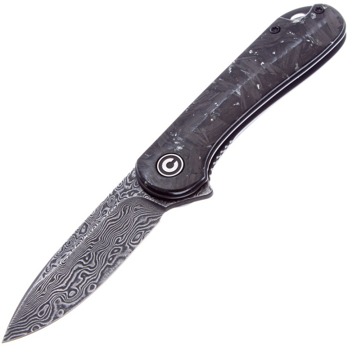 Ніж складаний Civivi Elementum, (7.5 см) Damascus / Carbon Fiber (C907C-DS2)