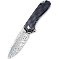 Нож складной Civivi Elementum, (7.5 см) Damascus / Carbon Fiber & G10 (C907DS)