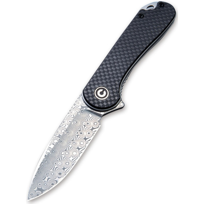 Нож складной Civivi Elementum, (7.5 см) Damascus / Carbon Fiber & G10 (C907DS)