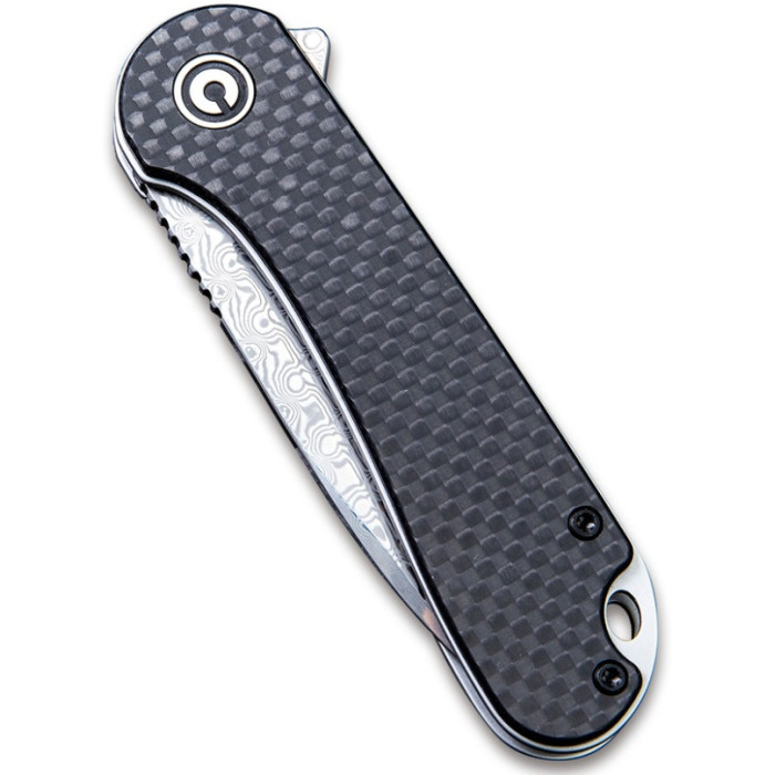 Нож складной Civivi Elementum, (7.5 см) Damascus / Carbon Fiber & G10 (C907DS)