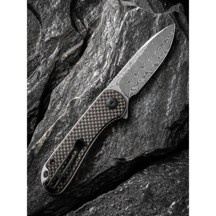 Нож складной Civivi Elementum, (7.5 см) Damascus / Carbon Fiber & G10 (C907DS)