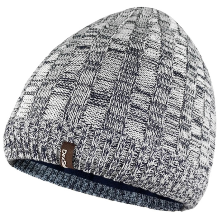 Шапка водонепроникна DexShell Heathered Rib Knit Beanie, onesize (56-58 см), біло-сіра (DH32405MBL)
