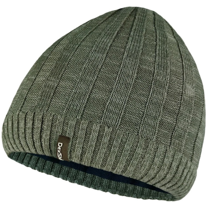 Шапка водонепроникна DexShell Heathered Rib Knit Beanie, onesize (56-58 см), хакі (DH32405SSN)