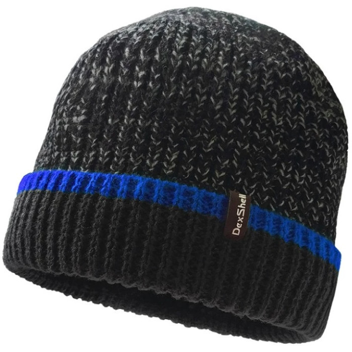 Шапка водонепроникна DexShell Cuffed Beanie, S/M (56-58 см), з блакитною смужкою (DH353BLUSM)