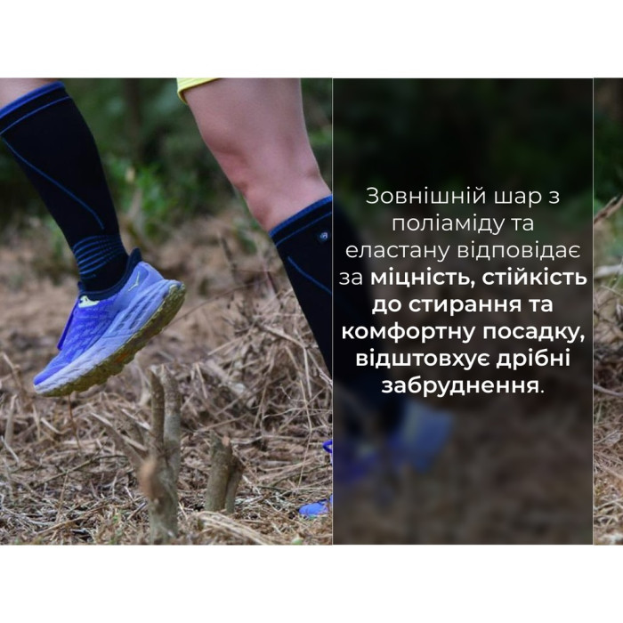 Носки водонепроницаемые DexShell Longlite Socks 2.0, голубые полоски (DS72506JBB)