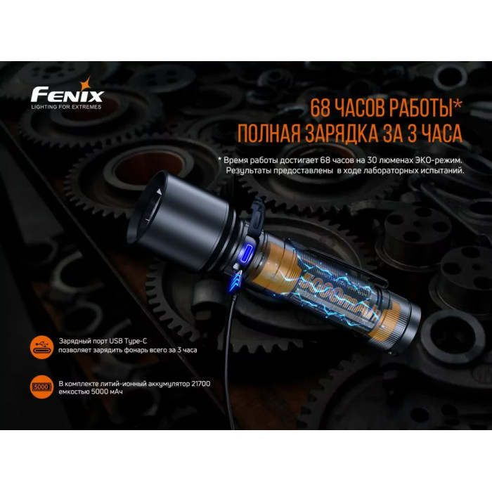Фонарь ручной Fenix C7 - SST70, ANSI 3000 lm, 21700 (C7)