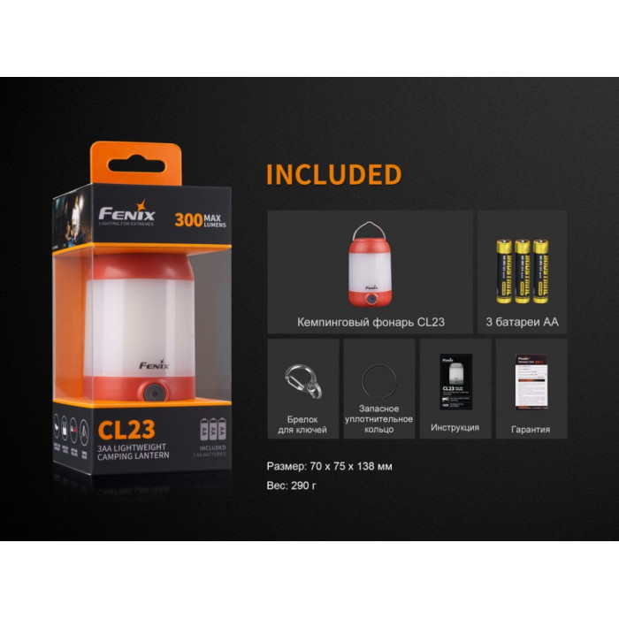 Ліхтар кемпінговий Fenix CL23 Red (CL23r)