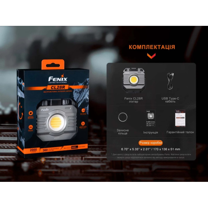 Фонарь многофункциональный с функцией Powerbank (10 000 mAh) Fenix CL28R (CL28R)