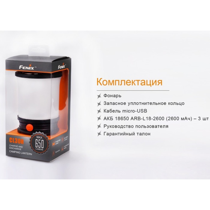 Ліхтар кемпінговий Fenix CL30R Black (CL30R)