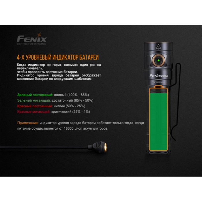 Ліхтар ручний Fenix E30R - LUMINUS SST40 LED (E30R)