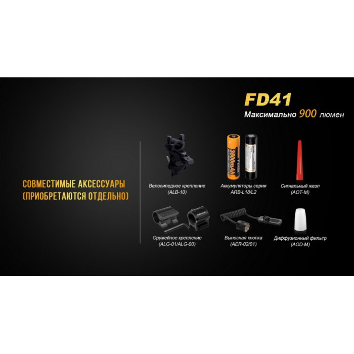 Ліхтар ручний з акумулятором Fenix FD41 (FD41Pr)