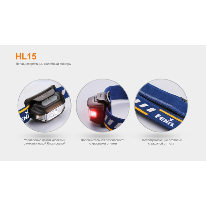 Налобний ліхтар Fenix HL15 Black - Cree XP-G2 R5 Neutral White (HL15bk)