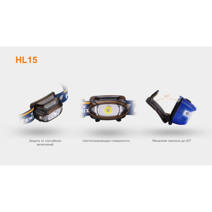 Налобний ліхтар Fenix HL15 Black - Cree XP-G2 R5 Neutral White (HL15bk)