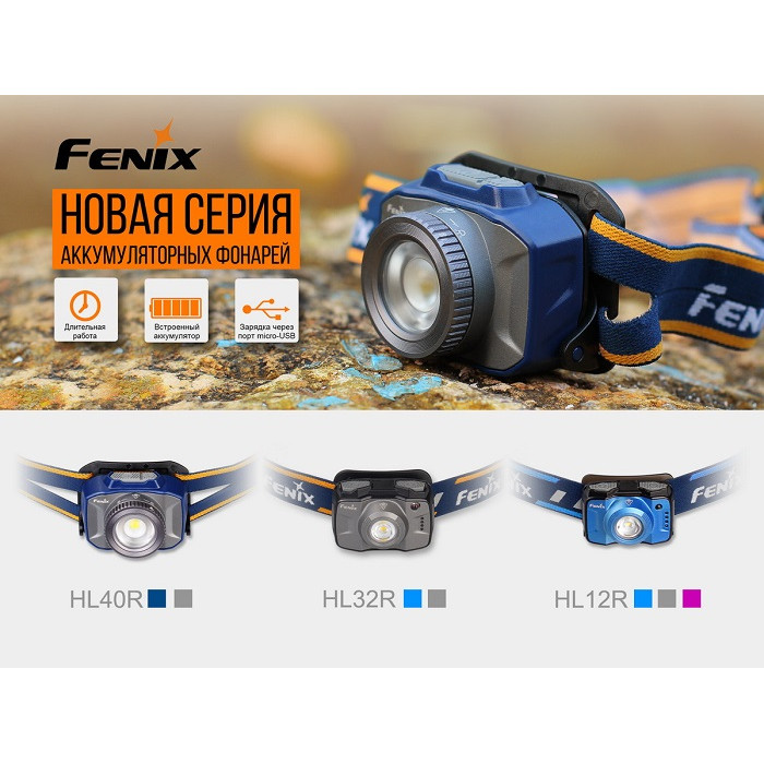 Налобний ліхтар Fenix HL32R Blue - Cree XP-G3 (HL32Rb)