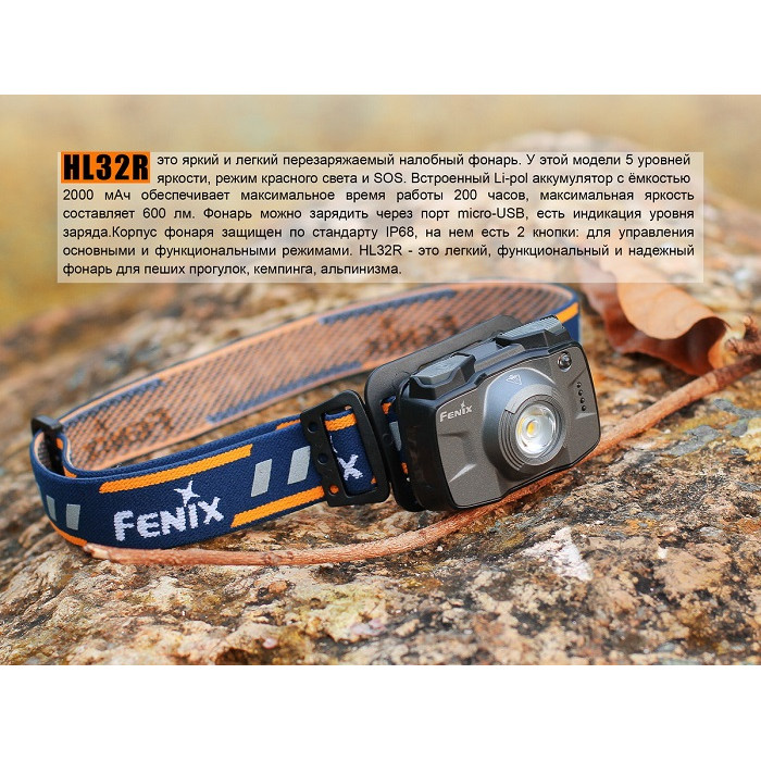 Налобний ліхтар Fenix HL32R Blue - Cree XP-G3 (HL32Rb)
