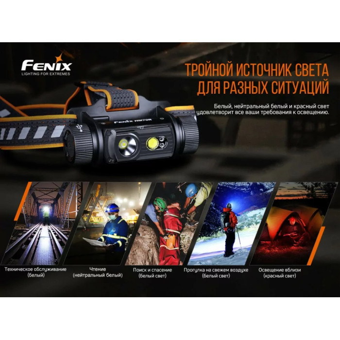 Налобный фонарь Fenix HM70R - LUMINUS SST40, ANSI 1600 lm, 21700 (HM70R)